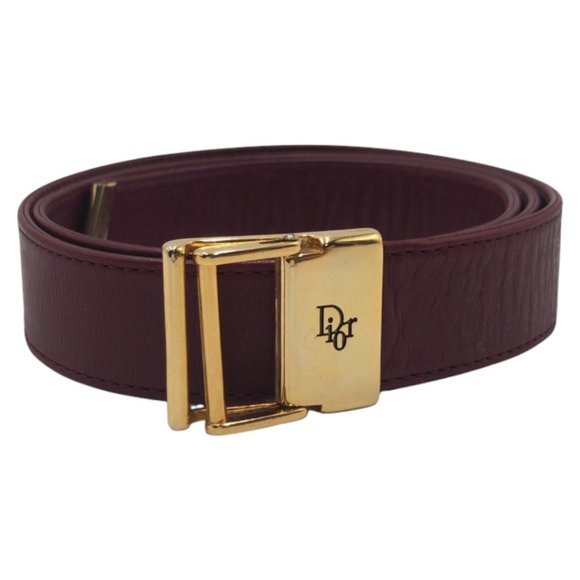 CHRISTIAN DIOR Accessories - Christian Dior Vintage Red Gold Leather D9306 Belt for Women